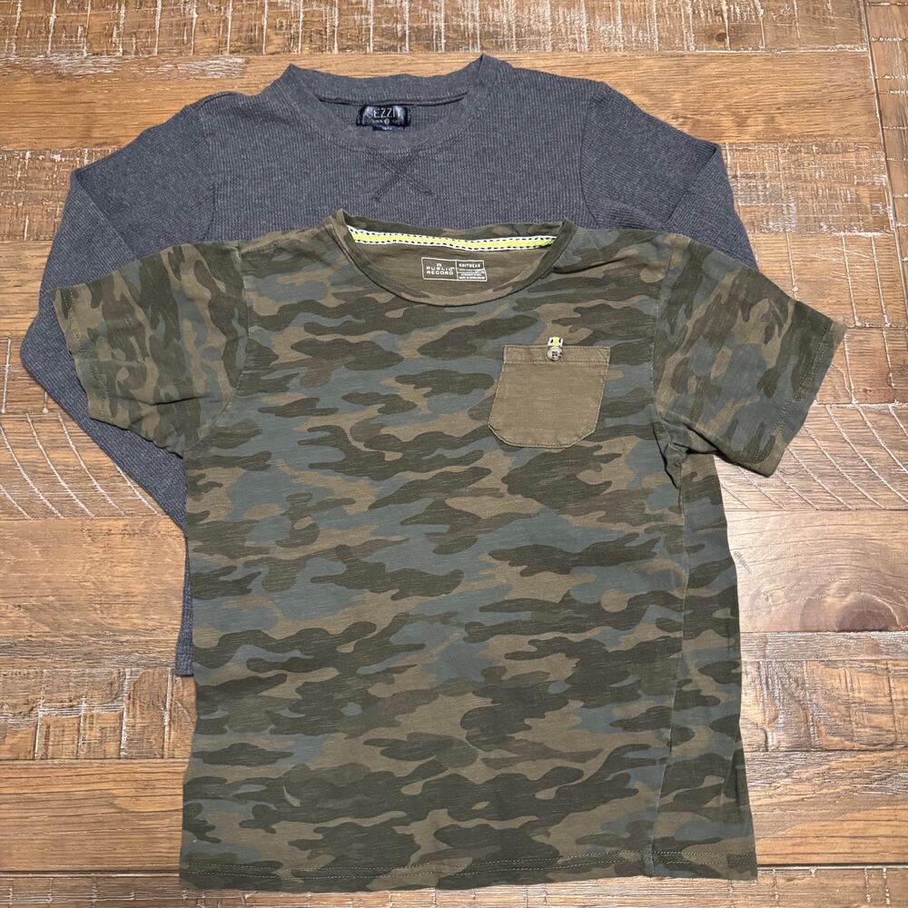 Public Record and Sezzit Boys 10-12 Lot of 2 Boys Shirts Outdoors Camping